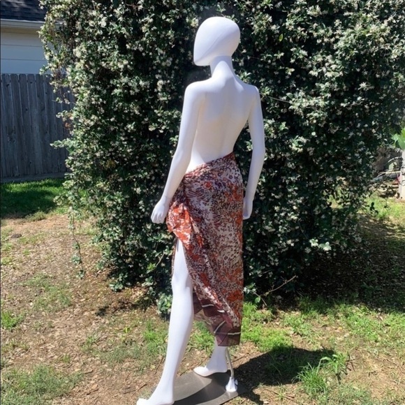 💋NWT “ON the island” Italian Designer Made Unique Side Tie Sarong Cover-Up - Picture 13 of 15